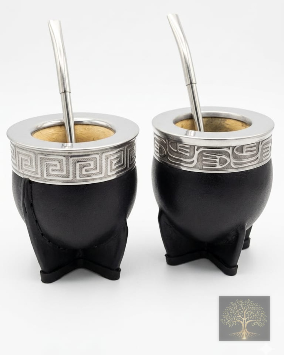 Mate imperial de calabaza forrado en cuero (2)