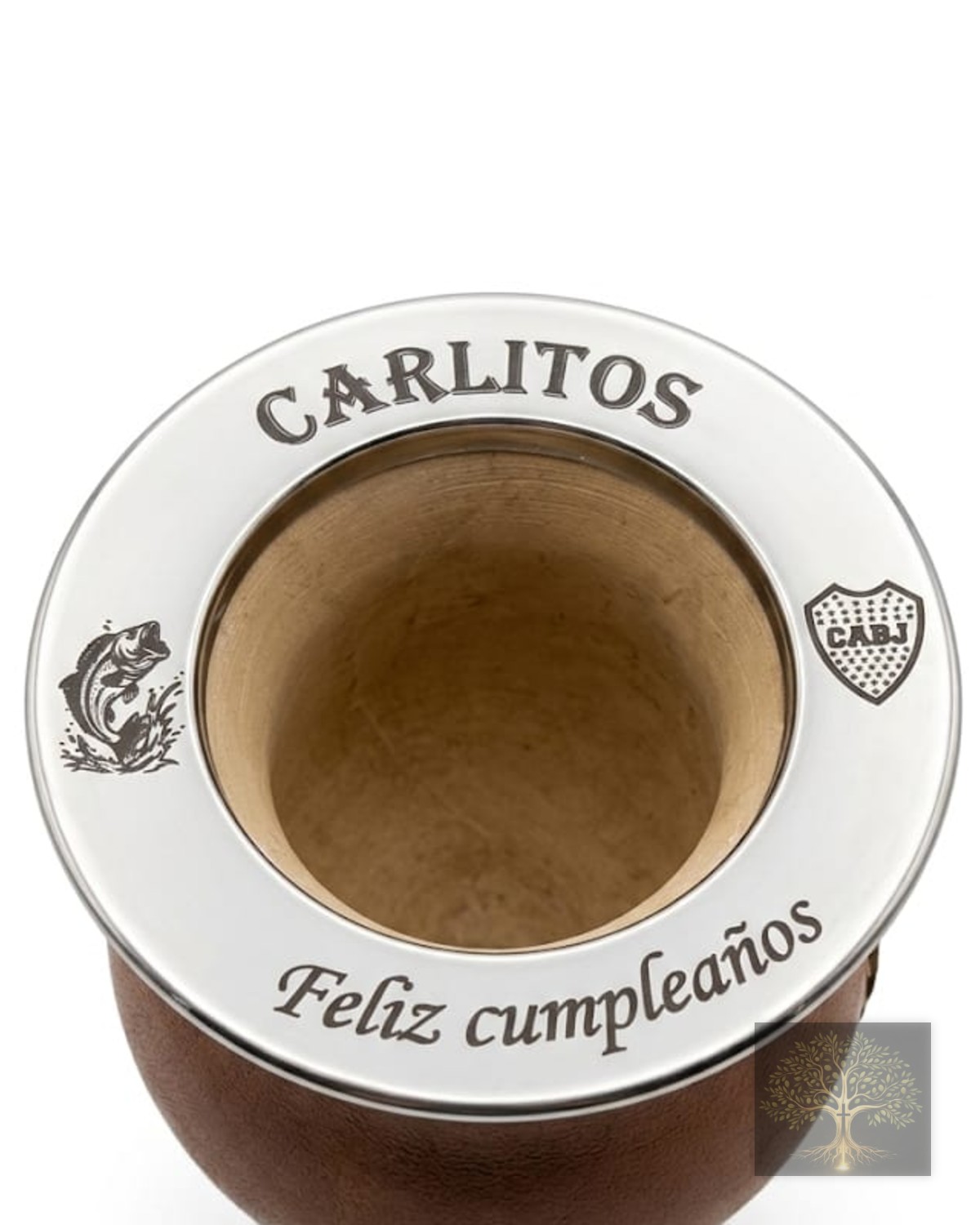 Mate imperial de calabaza forrado en cuero (5)