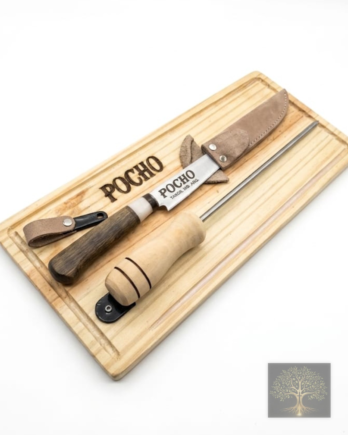 Combo de tabla, cuchillo y chaira. (2)
